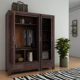 Amer Solid Sheesham Wood Wardrobe Set (Walnut Finish)